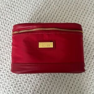 Cavalli Class Red Cosmetic Bag with Gold Accents
